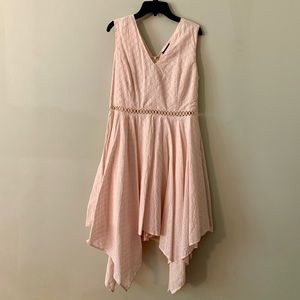 Aqua light pink boho dress